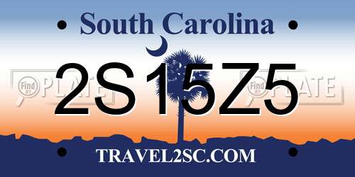 2S15Z5 South Carolina License Plate