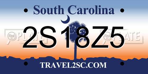 2S18Z5 South Carolina License Plate