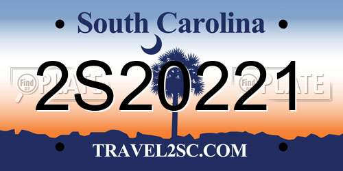 2S20221 South Carolina License Plate