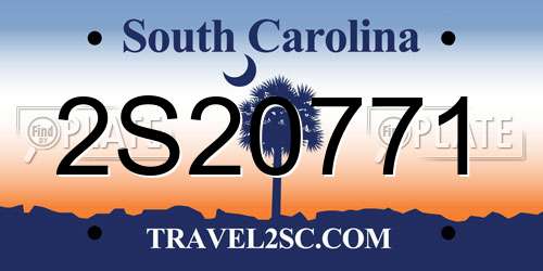 2S20771 South Carolina License Plate