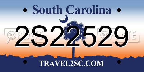 2S22529 South Carolina License Plate