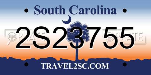2S23755 South Carolina License Plate