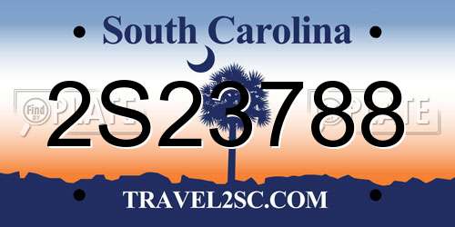 2S23788 South Carolina License Plate