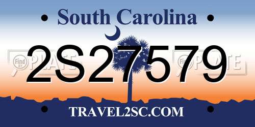 2S27579 South Carolina License Plate