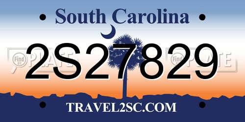 2S27829 South Carolina License Plate