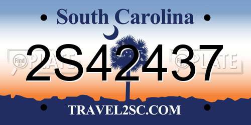 2S42437 South Carolina License Plate