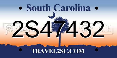 2S47432 South Carolina License Plate