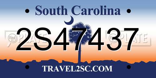 2S47437 South Carolina License Plate