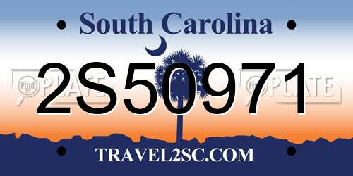 2S50971 South Carolina License Plate