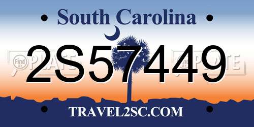 2S57449 South Carolina License Plate