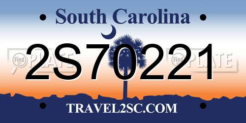 2S70221 South Carolina License Plate