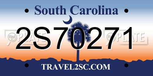 2S70271 South Carolina License Plate