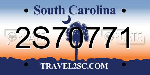 2S70771 South Carolina License Plate