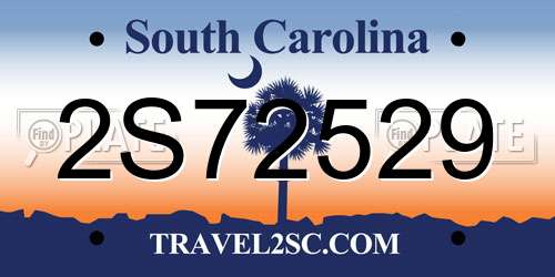 2S72529 South Carolina License Plate