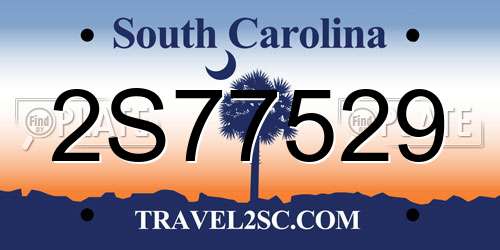 2S77529 South Carolina License Plate