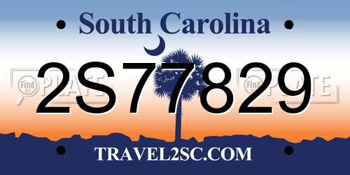 2S77829 South Carolina License Plate
