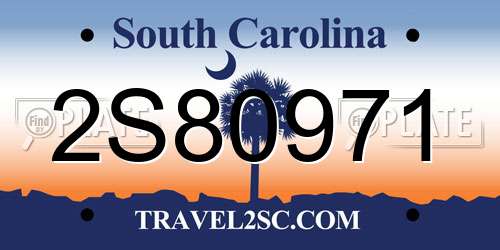2S80971 South Carolina License Plate