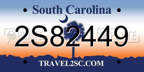 2S82449 South Carolina License Plate