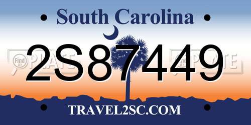 2S87449 South Carolina License Plate