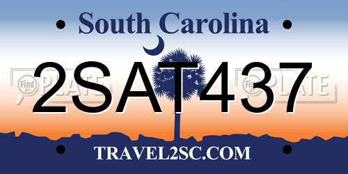 2SAT437 South Carolina License Plate