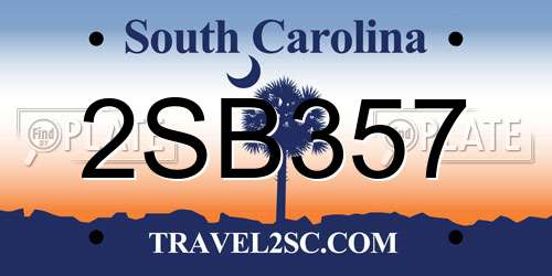 2SB357 South Carolina License Plate