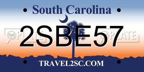 2SBE57 South Carolina License Plate