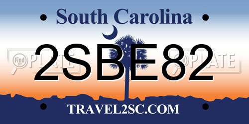 2SBE82 South Carolina License Plate