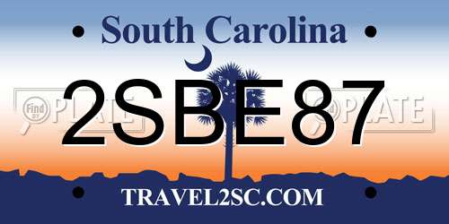 2SBE87 South Carolina License Plate