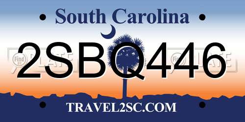2SBQ446 South Carolina License Plate