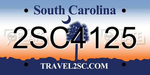2SC4125 South Carolina License Plate