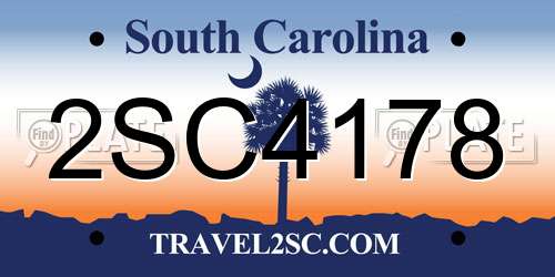 2SC4178 South Carolina License Plate