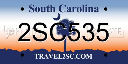 2SC535 South Carolina License Plate
