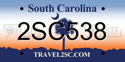 2SC538 South Carolina License Plate