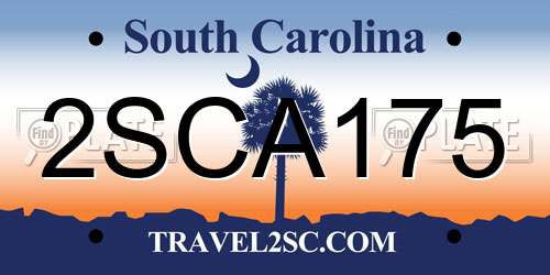 2SCA175 South Carolina License Plate