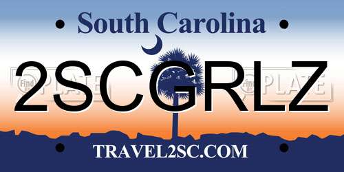 2SCGRLZ South Carolina License Plate