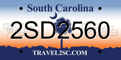 2SD2560 South Carolina License Plate