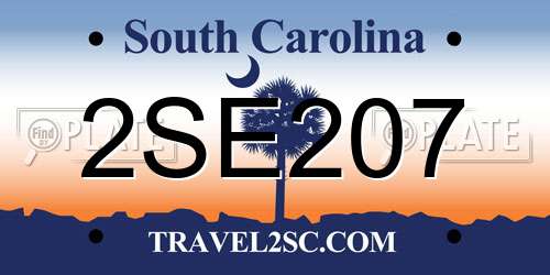 2SE207 South Carolina License Plate