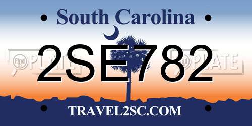 2SE782 South Carolina License Plate