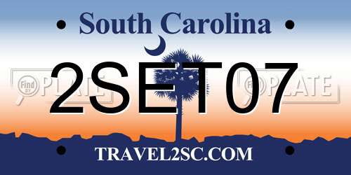 2SET07 South Carolina License Plate
