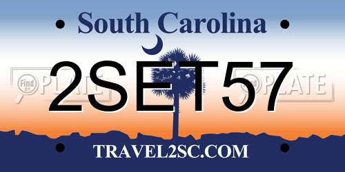 2SET57 South Carolina License Plate