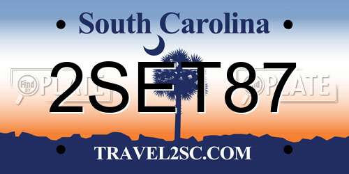 2SET87 South Carolina License Plate