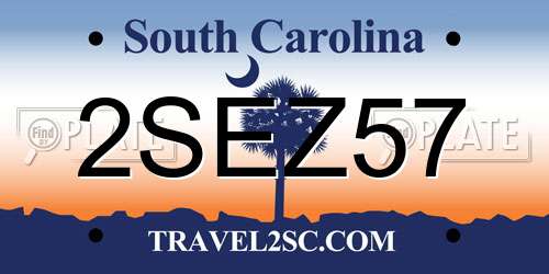 2SEZ57 South Carolina License Plate