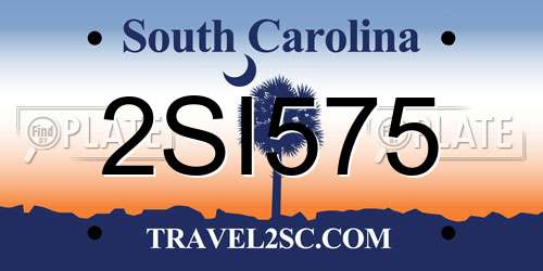 2SI575 South Carolina License Plate