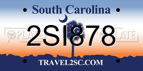 2SI878 South Carolina License Plate