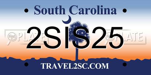 2SIS25 South Carolina License Plate