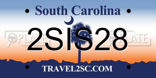 2SIS28 South Carolina License Plate