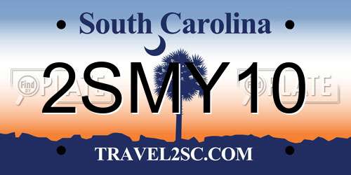 2SMY10 South Carolina License Plate