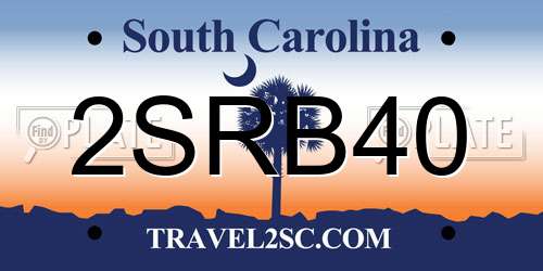 2SRB40 South Carolina License Plate