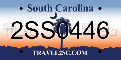 2SS0446 South Carolina License Plate