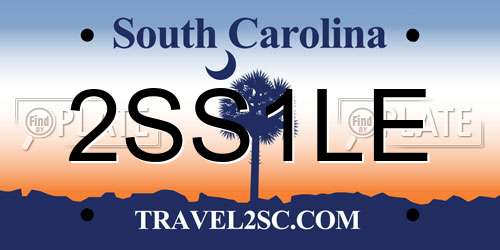2SS1LE South Carolina License Plate